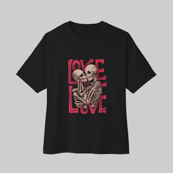 Love is Love Skeleton Embrace Black T-Shirt