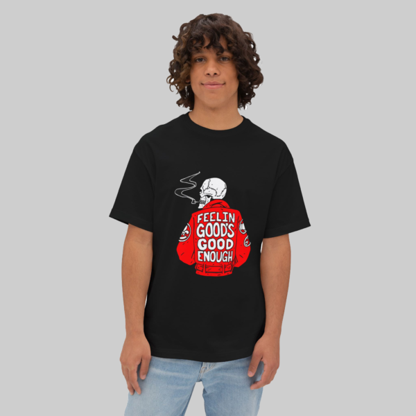 Feelin' Good Skeleton Streetwear Black T-Shirt - Image 2